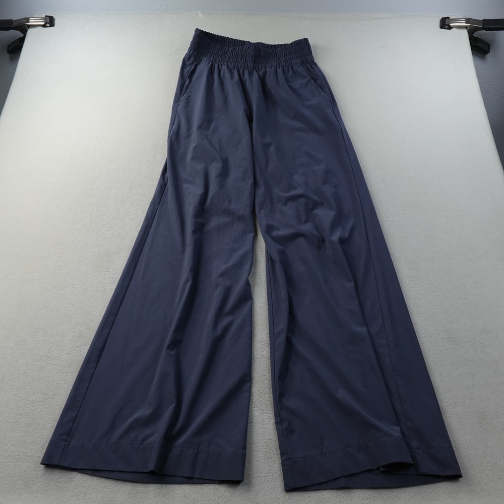 Vuori Villa Wide Leg Pants Womens Small Blue Stretch Travel 28x30 VW4047